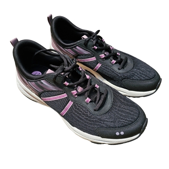 Ryka Balance 2 Memory Foam Mesh Walking Sneakers, Black and Purple Pink, Size 11 - Picture 2 of 10